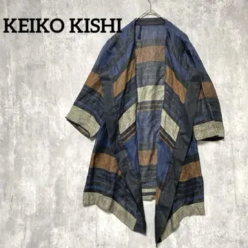 KEIKO KISHI 린넨 100% 스트라이프 가디건 디자인, 멋스러움