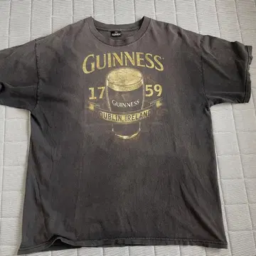 기네스 맥주 GUINNES t셔츠 XL 상당 블랙 페이드