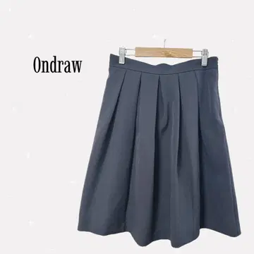 Ondraw 플리츠 스커트 네이비 오피스 캐주얼 허리밴딩