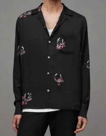 ALLSAINTS 굿 럭 호스슈 프린트 릴랙스 셔츠