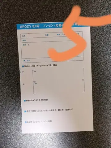 응모권 5장 BRODY 2025년 8월호 세토구치 코미츠키