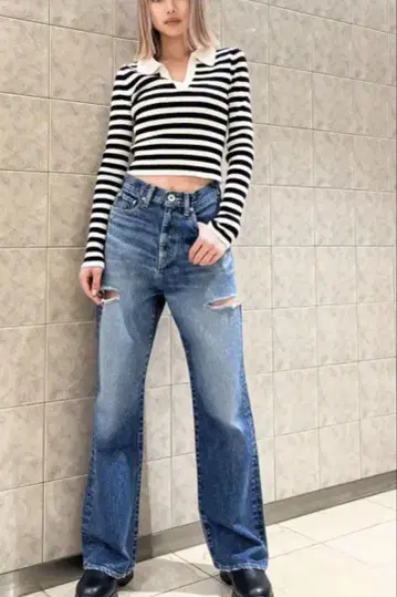 GYDA 하이웨스트 데미지 데님