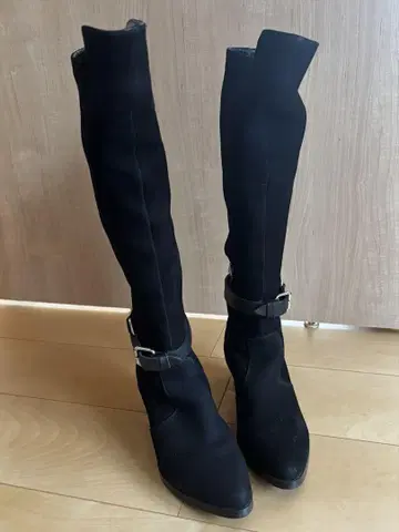 [사용감 있음] 롱 부츠 23cm 블랙 스웨이드 느낌