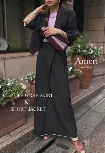 [ AMERI ] CUT OFF SHORT JACKET & SKIRT
