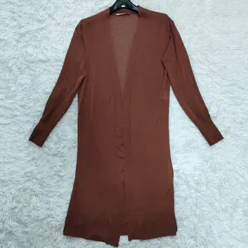 새상품급 크루치아니 최근 모델 롱 가디건 코튼 실크 긴팔 M