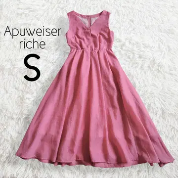 슬리브리스 원피스 S 핑크 플레어 롱 / Apuweiser-riche
