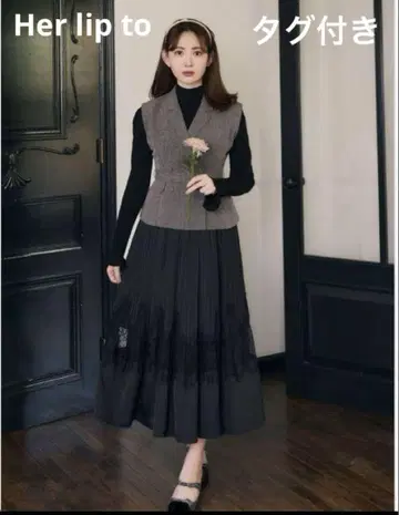 Her lip to Meurice Pleated Lace Dress