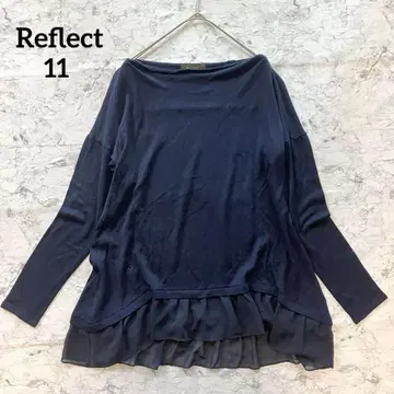 [Reflect] 리플렉트 보트넥 스웨터 밑단 프릴 얇은 소재 니트 L