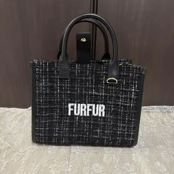 FURFUR 트위드 로고 토트백 블랙 BLK