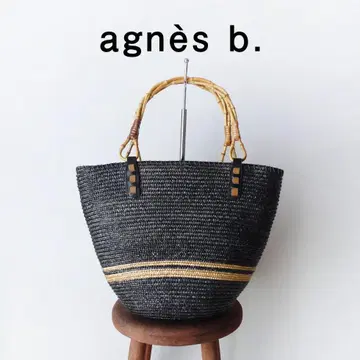 새상품급 아네스베 바스켓백 블랙 핸드백 agnes b
