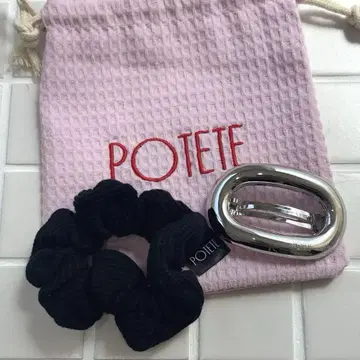 potete 포테테 와플 스크런치/오벌 머리핀 세트 새상품