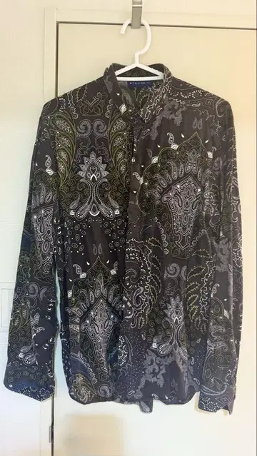 ETRO 페이즐리 무늬 긴팔 셔츠 블랙 사이즈 39