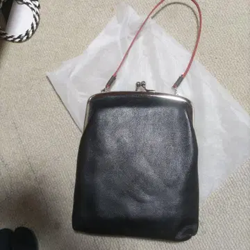 블랙 가죽 핸드백 Large