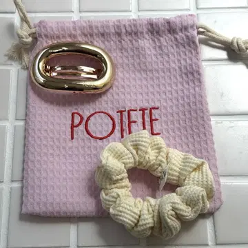 potete 포테테 와플 스크런치/오벌 머리핀 세트 새상품