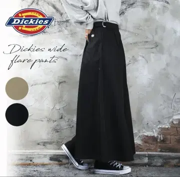 Dickies 와이드 팬츠 캐주얼 블랙 여성용 플레어 L
