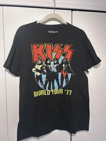 KISS 월드 투어 '77 티셔츠 M사이즈 밴드 티