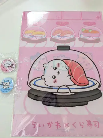 치이카와 (먼작귀) 쿠라스시 클리어 파일 핑크 캔뱃지 하치와레