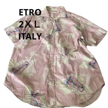 빅사이즈 ETRO 이탈리아제 칵테일 패턴 알로하 셔츠 2XL