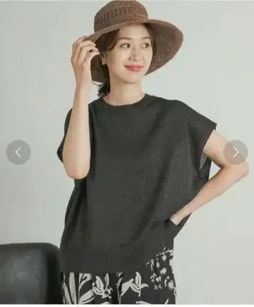 URBAN RESEARCH DOORS 반팔 스웨터 다크 그레이