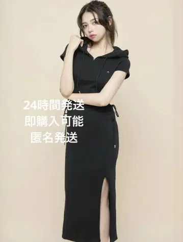 andmary Emily 슬릿 드레스 블랙