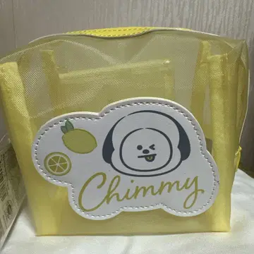 BT21 Chimmy 메쉬 파우치 & 비닐 파우치 2개 세트 미사용품