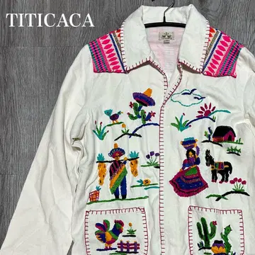 TITICACA 티티카카 자수 레트로 화이트 자켓 F