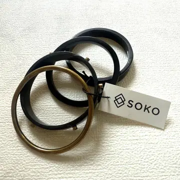 [택 포함 미사용 새상품] SOKO 4연 뱅글 핸드메이드