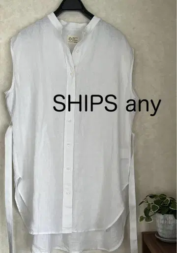 SHIPS any 쉽스에니 오가닉 린넨 슬리브리스 셔츠