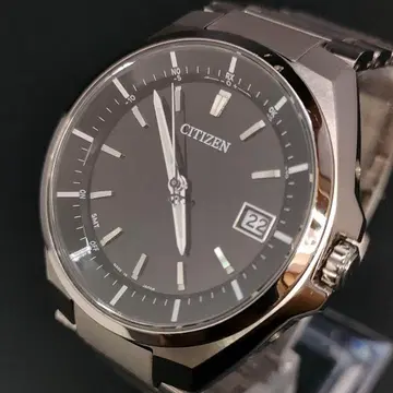 컨디션 최상 CITIZEN 시티즌 아테사 블랙 실버 솔라 손목시계