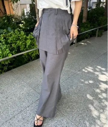 PLEATS MINI SKIRT SET PANTS Ameri