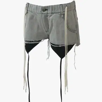 S garter denim shorts light gray