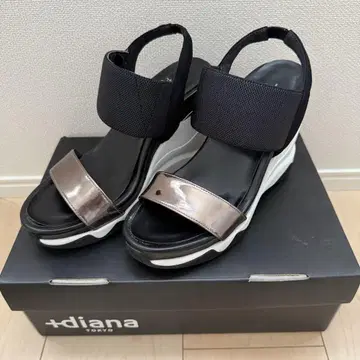 diana 블랙 실버 샌들 22.5cm