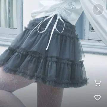 lovilyn 티어드 튤 미니 스커트 그레이
