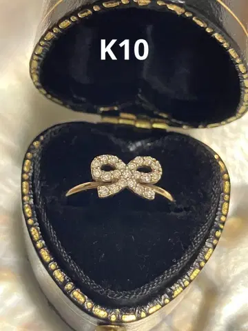 K10 골드 파베 다이아몬드 반지