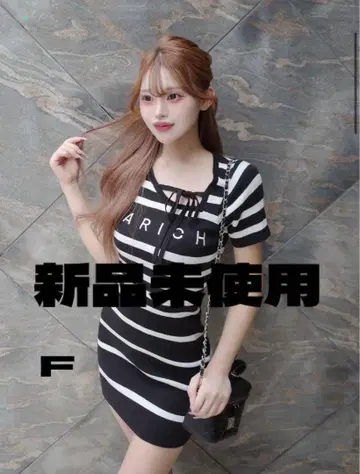 Darich 새상품 멀티 보더 니트 미니 원피스 [F]