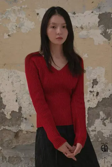 OHOTORO ribbed slim knit 빨간색