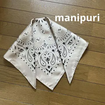 미사용 manipuri 마니프 페이즐리 실크 스카프 손수건