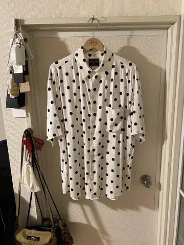 MR. OLIVE 도트 무늬 반팔 셔츠 L