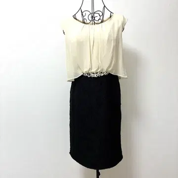 apr'es jour 쉬폰 레이스 드레스 펄 장식 M
