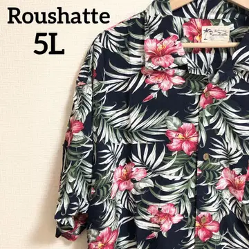 Roushatte (루샤트) 알로하 셔츠 네이비 5L 플라워 남성용