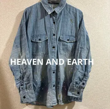 HEAVEN AND EARTH 페인트 데님 자켓 바지 셔츠