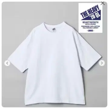 BEAUTY&YOUTH 10oz 헤비 와이드 크루넥 T셔츠 화이트