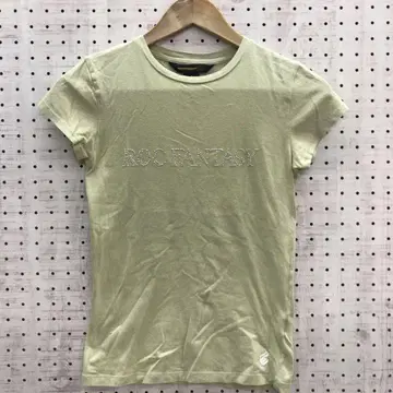 헤이세이 B걸 구제 의류 roca wear 반짝이 로고 타이트 티셔츠
