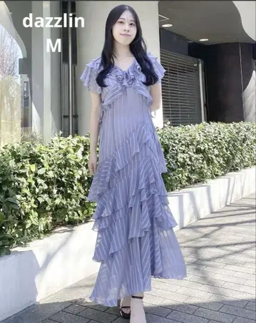 dazzlin 바리에 풀루이드 원피스 블루 M 미사용 새상품
