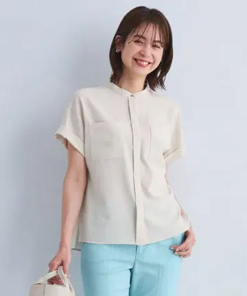 그린 라벨 릴랙싱 스탠드 숏 슬리브 포켓 셔츠