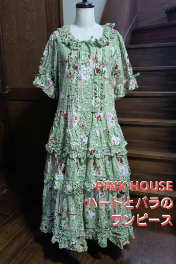 PINK HOUSE 하트와 장미 무늬 원피스