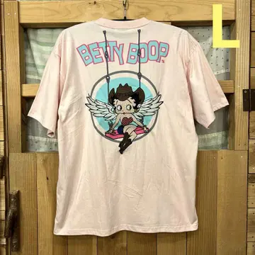 새상품 Betty boop 베티 쨩 자수 반팔 티셔츠(L)