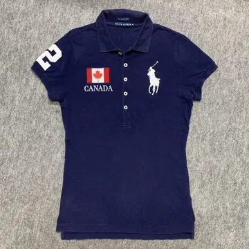 RALPH LAUREN 피케 셔츠 네이비 캐나다 국기 25요38