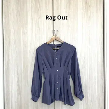 Rag Out 블라우스 롱 기장 플레어 퍼플 M 사이즈