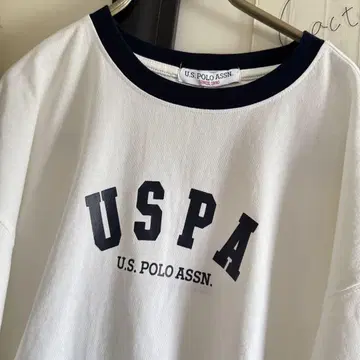 USPA 로고 티셔츠 화이트 L 사이즈 미사용 새상품 택 포함